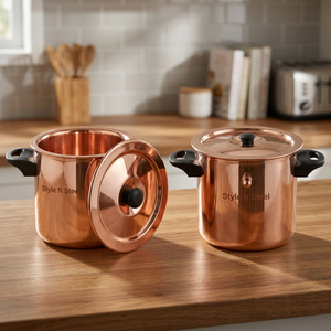 Copper Color Stainless Steel Double Boiler Melting <b>Pot</b> with <b>Lid</b> and Side Handles for Beekeeping - Product Image 5