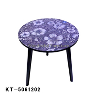 Massivholz Moderner Langlebiger Couchtisch Rund Akzentmuster Beweglich Elegant Hochwertig