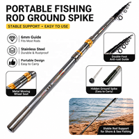 Canne à pêche de plage robuste en carbone haute résistance pour lancer longue distance, avec porte-moulinet métallique pour la pêche en mer et la pêche au surf en eau salée