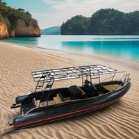 Luxe 9.6m Nervure Bateau Rigide En Fiber De Verre Coque Gonflable Bateau Yamaha Hors-Bord Moteur Surf Plongée Loisirs PVC Hypalon Matériel