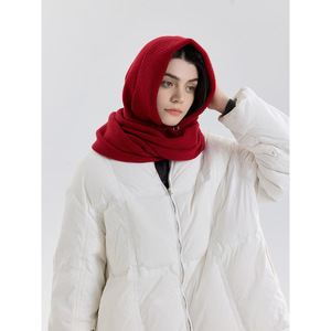 <span class=keywords><strong>Cagoule</strong></span> tricotée unie 72*57cm avec boutons, cache-cou croisé, pour homme et femme, mode automne-hiver, couvre-chef transfrontalier - Product Image 3