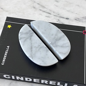 Custom Carrara <strong>White</strong> Marble Cabinet Handle <strong>Drawer</strong> Pull for Wardrobe and Wooden Door - Product Image 3