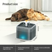 Fontaine à eau pour chat Fontaine à eau ultra silencieuse pour chat 2L/67oz avec lumière LED Filtre à charbon actif Fontaine à eau pour animaux de compagnie pour chats et chiens