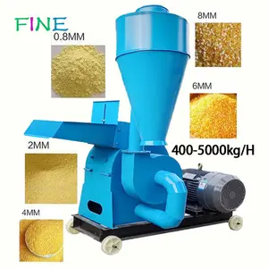 Corn rice husk hammer mill also named fodder grinder pig feed crusher machine for sale