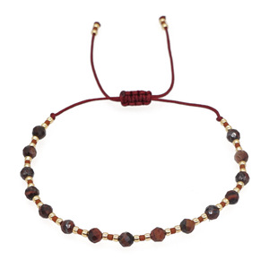 Ensemble de bracelets ethniques bohèmes en cristal naturel plaqué or fait à la main pour femmes, orange, violet, vert - Product Image 5