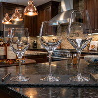Verre à vin à long pied en verre transparent de haute qualité avec logo personnalisé pour vin rouge et blanc (lot de 12) Cadeau de Noël