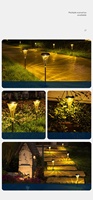 Lampe solaire de chemin Demax, lampe à cornet, lampes solaires de pelouse, indice de protection IP65, pour l'utilisation dans les jardins et les paysages, avec une lumière longue durée