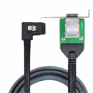 Câble de conversion adaptateur de carte serveur Mini SAS <span class=keywords><strong>8087</strong></span> vers <span class=keywords><strong>SFF</strong></span>-8088 femelle (orientation gauche/droite) - Product Image 1