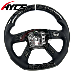 Accesorios Interiores para Automóviles, Volante Personalizado de Fibra de Carbono Forjada para <span class=keywords><strong>Hummer</strong></span> H2 en SUT Luxury SUV para GMC ENVOY XL Denali - Product Image 4