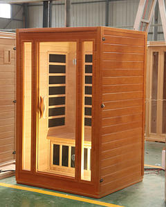 Saunas <span class=keywords><strong>Hammam</strong></span> d'intérieur pour <span class=keywords><strong>2</strong></span>-3 <span class=keywords><strong>personnes</strong></span> Sauna infrarouge lointain à faible CEM avec 6 radiateurs en carbone Éclairage de chromothérapie Ioniseur d'oxygène - Product Image 2