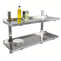 Fabricant du Shandong – Étagère de rangement murale pliante double couche en acier inoxydable 304 pour buffet commercial, résistante à la corrosion
