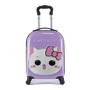 Wholesale OEM 18 inch 3D cartoon animal design cute soft ears child travel carry on suitcase trolley luggage for kids