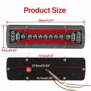 2 feux arrière LED 12V 24V pour remorque, camion, bateau, véhicule utilitaire, bus, camping-car, tracteur, voiture, avec clignotants, feux de recul et feux stop - Product Image 5