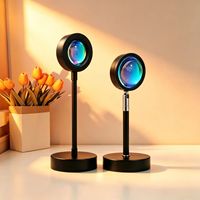 Lampe de coucher de soleil alimentée par USB, lumière de projection arc-en-ciel, RGB 16 couleurs, télécommande, lampe de nuit LED, décoration de chambre à coucher, cadeau