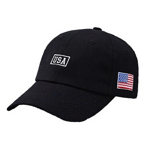 Gorras de Béisbol SYH729 con Logotipo Personalizado Bordado, Gorras de Estilo Americano con Bandera Desgastada, Gorras de Béisbol Sin Estructura, 100% Algodón, Hebilla Dorada de Cobre - Product Image 4