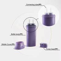 Bouteille YLO 2-en-1 à double compartiment en plastique PP pour teinture et soin des cheveux avec pulvérisateur à pompe et fermeture à sertir (plusieurs tailles)