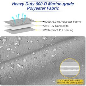20-22ft Heavy Duty <span class=keywords><strong>Bateau</strong></span> Couvre <span class=keywords><strong>Toile</strong></span> De Qualité Marine 600D Oxford Couverture De <span class=keywords><strong>Bateau</strong></span> Étanche - Product Image 5