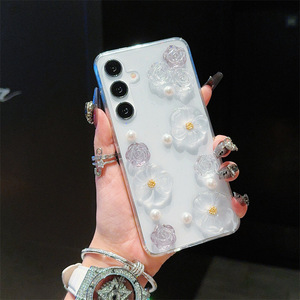 Cristal Rose Fleur Goutte Colle TPU Housse de Téléphone Pour Samsung Galaxy S22 S23 S24 Plus Ultra A55 A54 A14 A15 A25 A35 A24 A22 <span class=keywords><strong>M53</strong></span> - Product Image 3