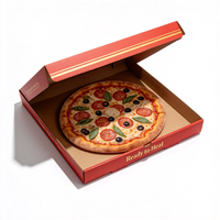 Boîtes à pizza rouges personnalisées de qualité supérieure, imprimées, imperméables, en carton ondulé robuste, pour l'emballage alimentaire