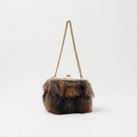 Sac à main fourrure pelucheuse pour femme 2026, style rétro, avec fermoir kiss-lock et chaîne, sac à bandoulière croisé, sac à main d'hiver en fourrure moelleuse