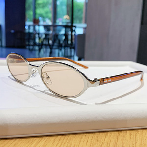 Montures de lunettes ovales en métal pour femmes, monture complète noire, design œil de chat, protection UV400, verres PC, numéro de pièce 98190 - Product Image 5
