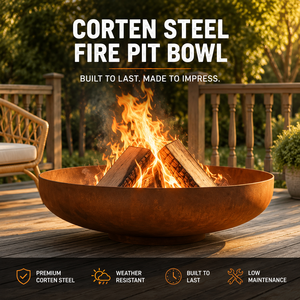 Brasero de Acero Corten Personalizado, Chimenea Grande para Jardín Exterior, para Barbacoa, <span class=keywords><strong>Camping</strong></span> <span class=keywords><strong>y</strong></span> Paisajismo - Product Image 1