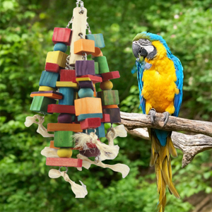 Proveedores de productos para aves, juguetes naturales de pájaros de madera ecológicos, escalera de estaca de pie para loros, juguetes para afilar picos - Product Image 6