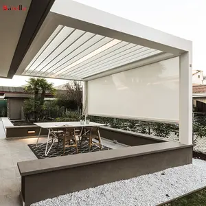 Electric Aluminum Alloy Garden Arches,Arbours,Pergolas Courtyard Sunshade Sunshine Room Villa Outdoor Gazebo