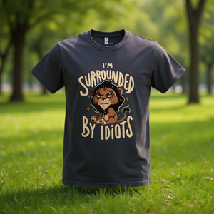 Camiseta Surrounded By Idiots para adultos, unisex, de algodón gris oscuro, ropa informal - Product Image 3