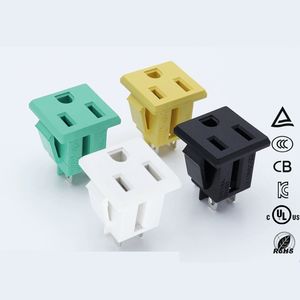 Módulo de Enchufe NEMA 5-15R, Receptáculo de Corriente Alterna de 15A 125V, Enchufe Estándar Estadounidense de 3 Clavijas para Tira de Alimentación DIY Amarillo/Verde/Blanco - Product Image 2