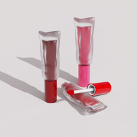 Tube de brillant à lèvres PETG irrégulier de 9 ml, conteneur vide avec bouchon à vis et finition mate de 30 mm de diamètre pour emballage personnalisé de brillant à lèvres