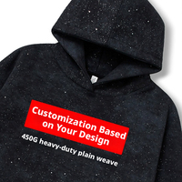 Hoodie Unisex 450G Sparkle Drop-Shoulder Warna Solid dengan Hiasan Rhinestone Custom, Bahan Sehat, Model Longgar Kasual, Streetwear