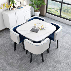 Bàn đàm phán đơn giản và bàn ghế kết hợp bàn tiếp tân văn phòng khu vực giải trí bàn ghế bàn vuông nhỏ - Product Image 6
