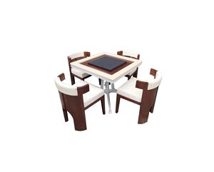 Luxury Modern Square Marble <b>Top</b> <b>Dining</b> <b>Table</b> Set with 4 Solid Wood Chairs Velvet Upholstered Leisure Coffee <b>Table</b> - Product Image 1