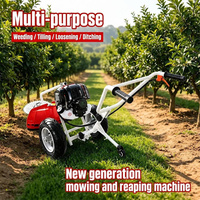 Débroussailleuse professionnelle 4 temps à pousser, motoculteur multifonctionnel commercial pour le labourage agricole et le désherbage de grandes surfaces