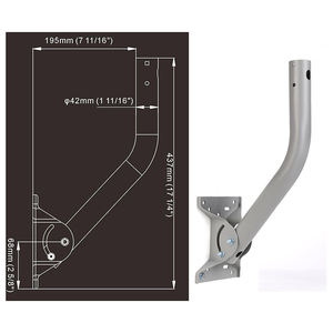 JH-Mech Poste de montaje ajustable Construcción de acero reforzado Compatibilidad universal Resistente a la intemperie Fijación firme Antena de poste <span class=keywords><strong>J</strong></span> - Product Image 2