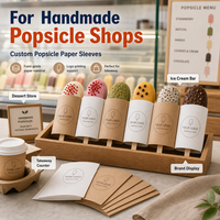 Fundas de cartón desechables personalizadas para paletas de helado, envases de grado alimenticio para barras de helado, envoltorios para helados con logo impreso a cuatro colores