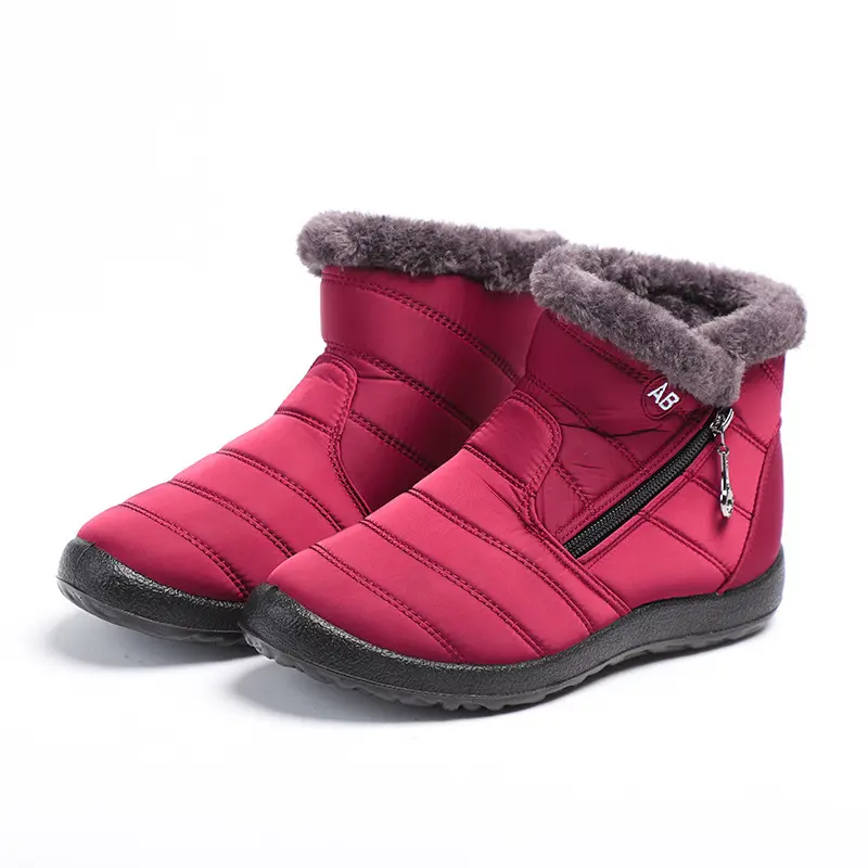Amazon hot sale womens winter snow boots fur lined warm ankle boots Shoes