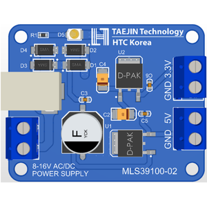 Module d'alimentation AC/DC 8-16V avec double sortie 5V 3.3V, régulateur linéaire à bornes à vis LM39100-02 pour applications industrielles - Product Image 2