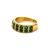 Nouvelle bague en zircon de couleur classique simple avec acier inoxydable de haute qualité plaqué or 18 carats pour femmes