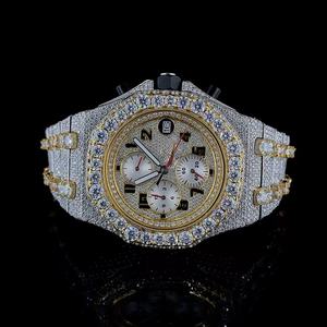 Montre élégante de style antique avec verre en quartz et moissanite, mouvement à quartz précis, bracelet durable en acier inoxydable, boîtier argenté - Product Image 5