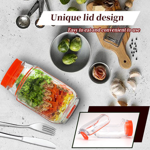 Contenitore per Insalata Portatile Ermetico <span class=keywords><strong>con</strong></span> Coperchio <span class=keywords><strong>a</strong></span> Clip, Senza BPA, in Plastica, per Preparazione Pasti, Adatto al Microonde, per Picnic, Pranzo e Viaggi - Product Image 4