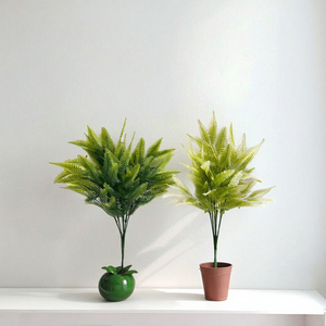 2 Styles Herbe Perse Verte Plante Artificielle Bouquet en Plastique Décoration de Table Plante de Haute Qualité avec Feuilles Réalistes - Product Image 4