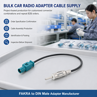 Adaptateur radio DIN mâle à entrée directe, compatible avec un connecteur automobile de type FAKRA, adaptateur radio de type FAKRA vers DIN mâle