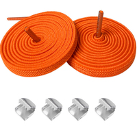 Vente en gros de lacets élastiques en polyester sans cravate lacets plats extensibles à la mode avec boucle paresseuse de différentes couleurs Rangement des lacets