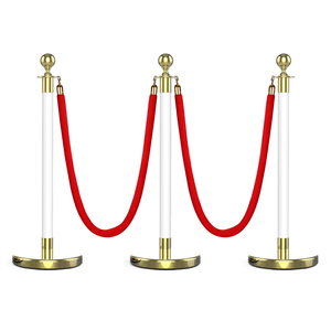 Set di Pali Divisori per Controllo Folla in Acciaio Inox con Tubi Multicolore per Uso Esterno - Product Image 2