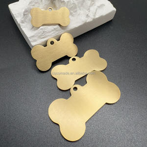 Verschiedene Größen Unbehandelte Messing Knochen form Hund ID Tag Blank Collar Tags zum Stempeln Laser gravur - Product Image 5