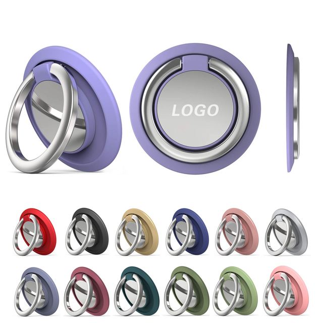 2 Pcs Holder Finger Kickstand - 360° Rotatable Cell Phone Ring Grip, Ideal for Smartphones (Black)