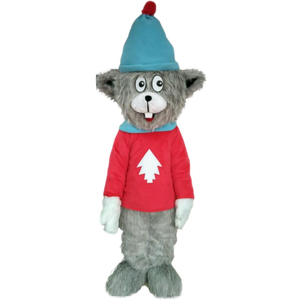 <span class=keywords><strong>2025</strong></span> màu xám sang trọng con chó Linh Vật Trang phục tùy chỉnh màu xám con chó linh vật cho Giáng sinh - Product Image 1