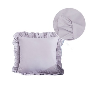 Hidden Envelope Opening Flounce Satin <strong>Cushion</strong> Cover All Match <strong>Frilled</strong> Pillow Cover Global Textile Shipment - Product Image 1